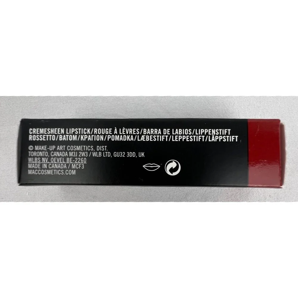 MAC Cremesheen Lipstick 201 BRAVE RED Full Size 3g .1 us oz